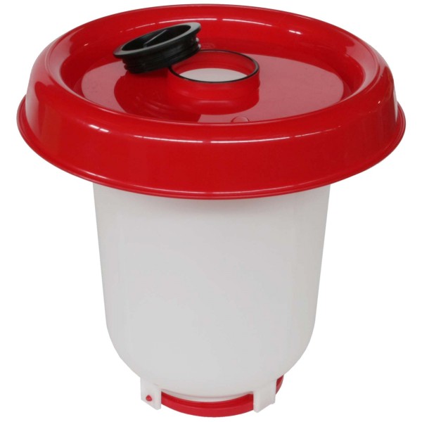 Stülptränke weiß/rot mit Verschraubung unten, 10 Liter