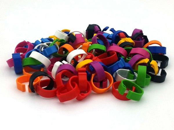 100 Stück Gänseringe 20 mm verschiedene Farben Pack 